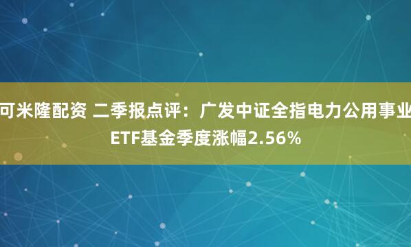 可米隆配资 二季报点评：广发中证全指电力公用事业ETF基金季度涨幅2.56%